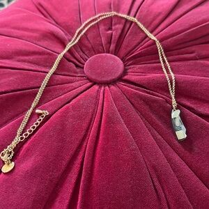 long necklace with abalone plated teeny blade